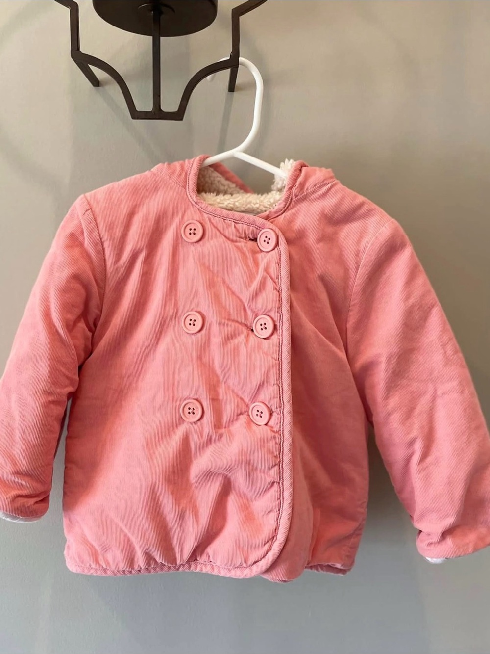 Mini Boden' Pink Padded Jacket with Sherpa Lining